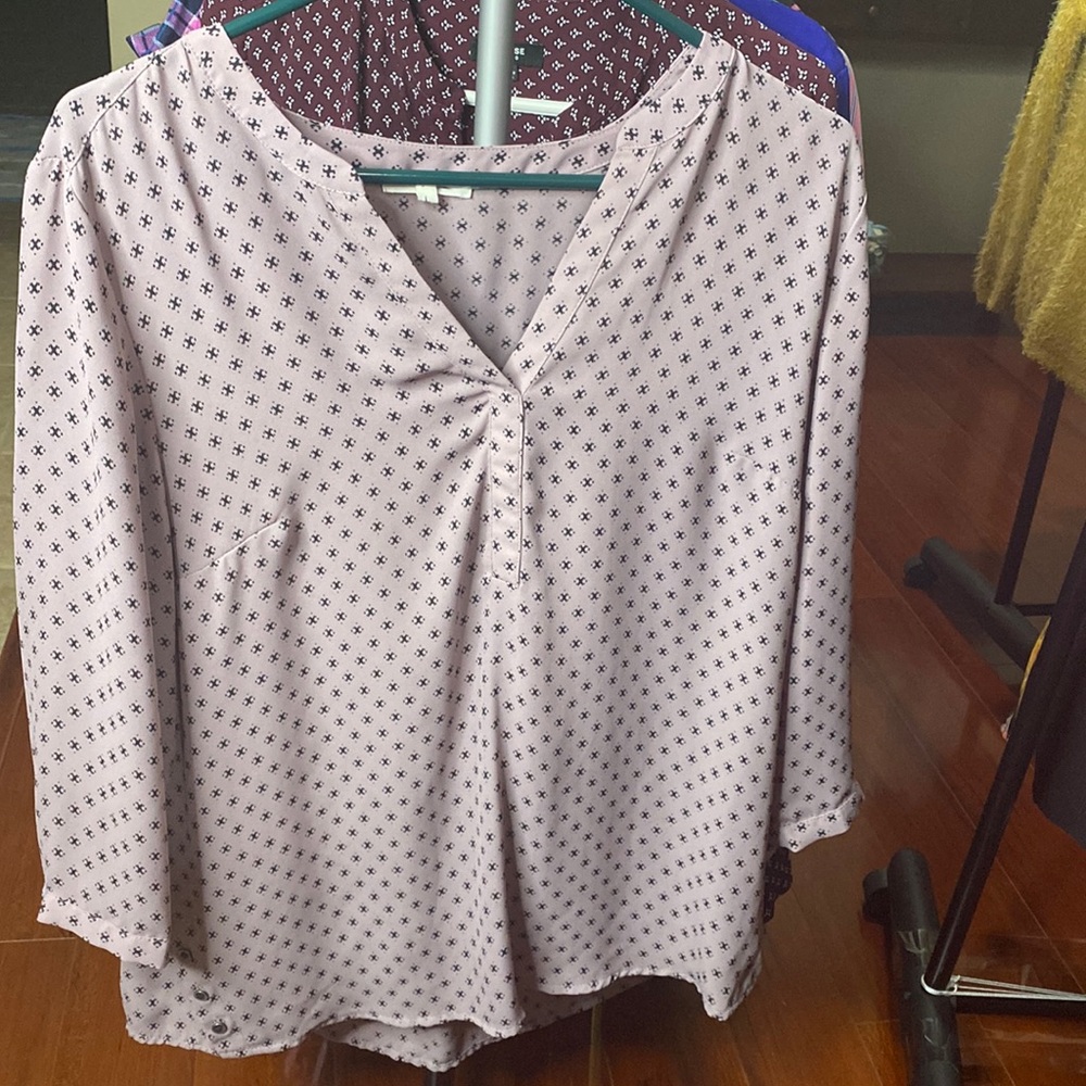 Lavender Print Blouse